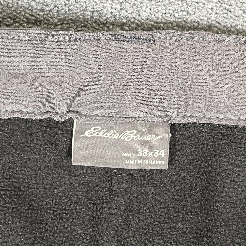Eddie Bauer Lined Canvas Pants Mens 38x32 Fleece Flannel Workwear Brown - Picture 5 of 9